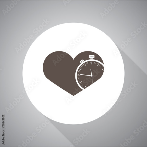 Heart & Time vector icon