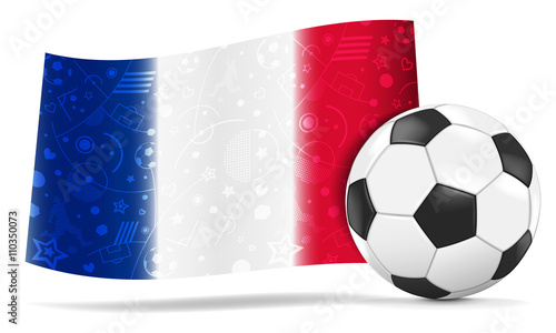 france pattern flag with soccer ball