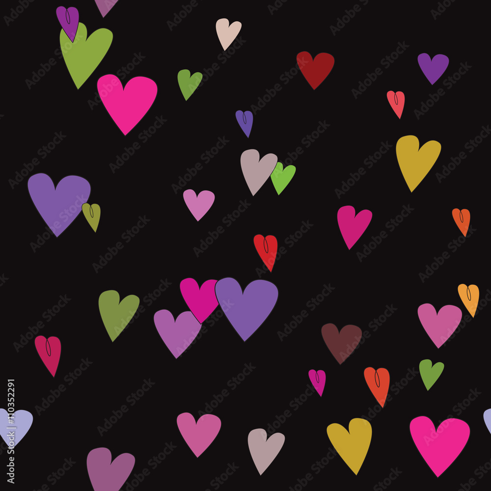 seamless pattern with colorful hearts