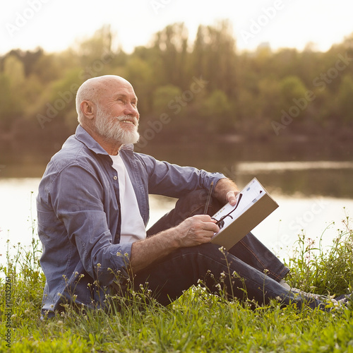 older man have good time in the park