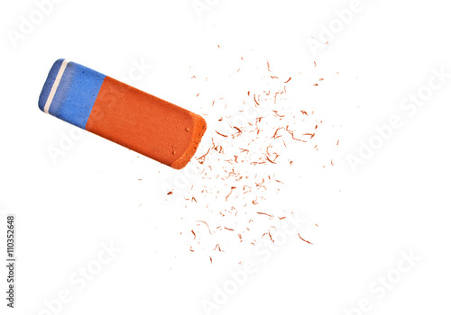 Eraser on a white background photo