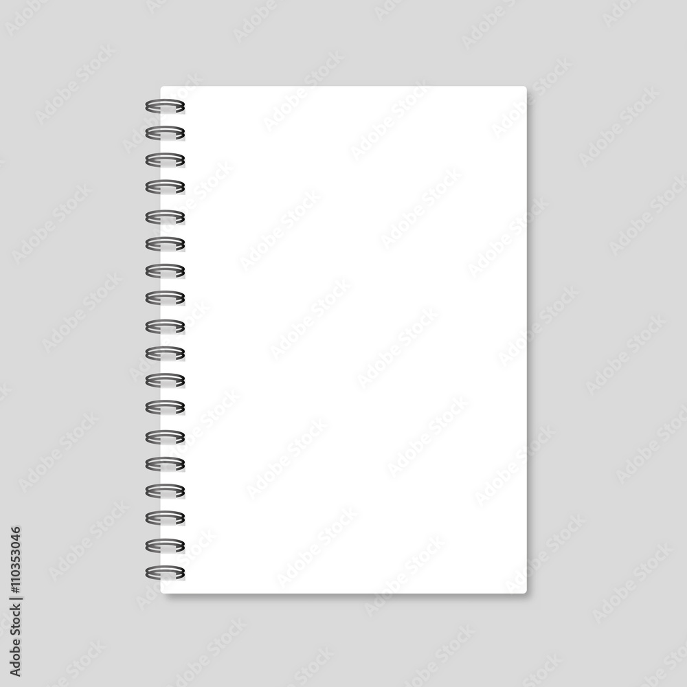 Blank realistic spiral notepad notebook isolated on white vector