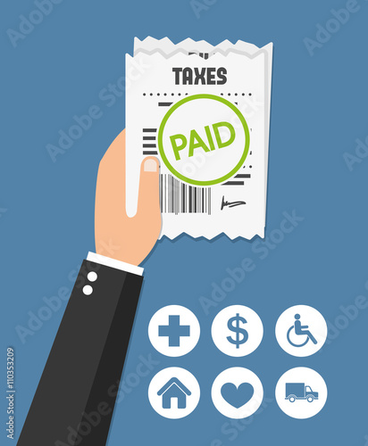 Taxes paid. Flat icon