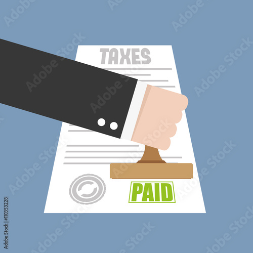 Taxes paid. Flat icon