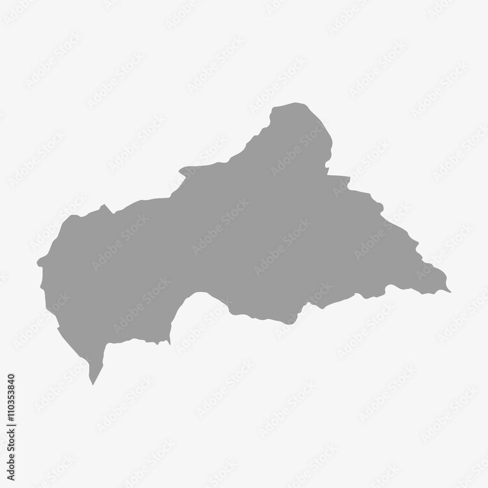 Map of Central African Republic in gray on a white background