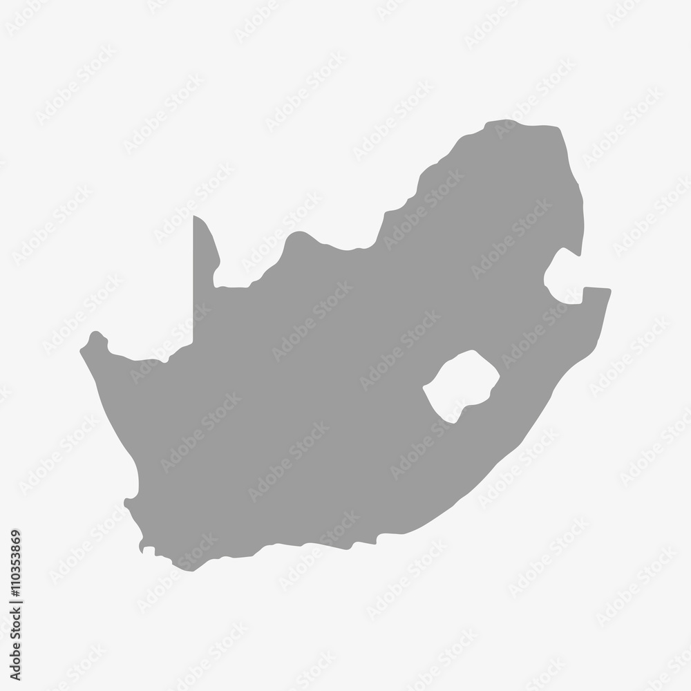 Map of South Africa in gray on a white background