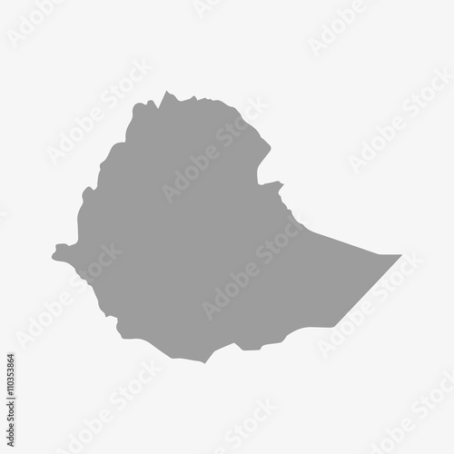 Map of Ethiopia in gray on a white background