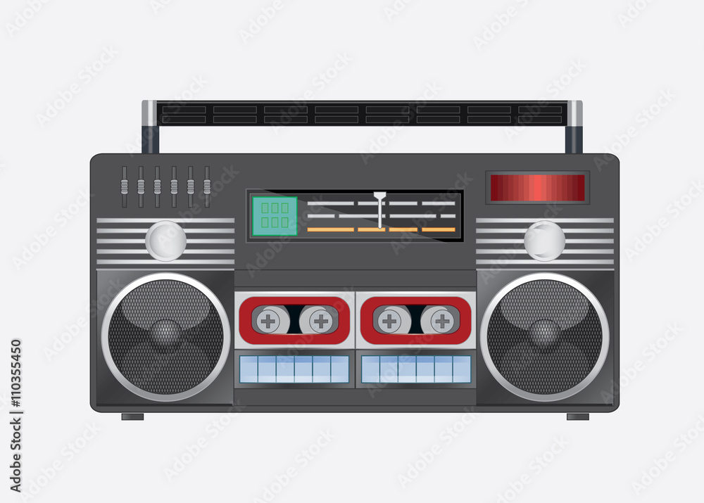 Magnetic cassette player, illustration