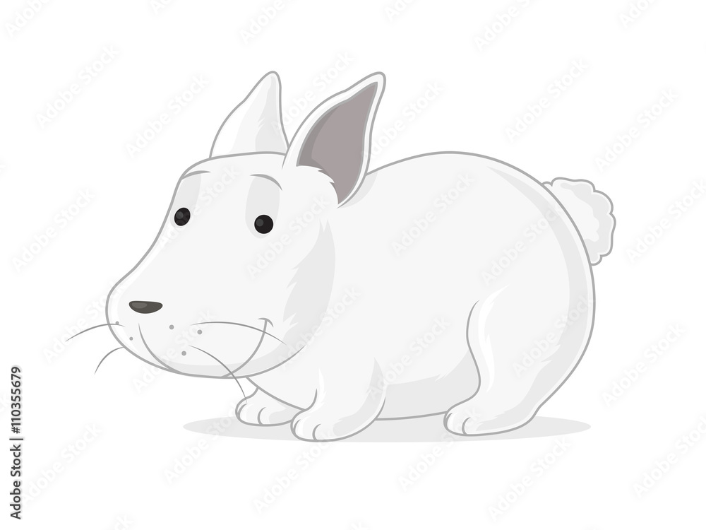 Cute little white bunny vector illustration Cute little white bunny vector illustration