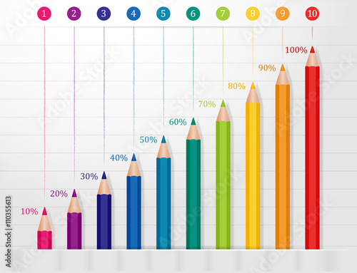 Color pencils infographics 