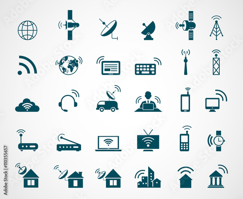 Antenna and wireless technology icons