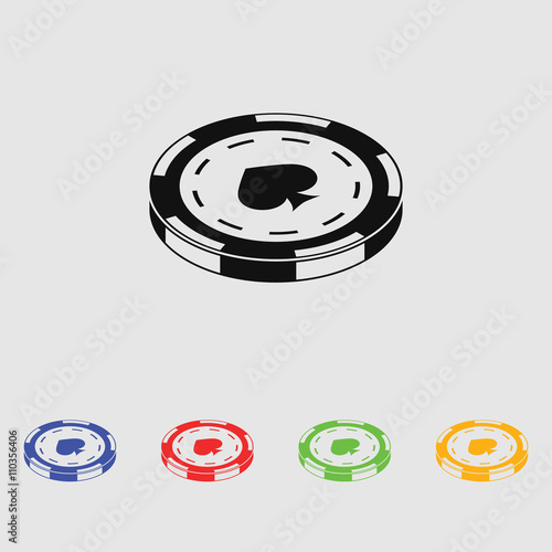 Casino chip vector icon