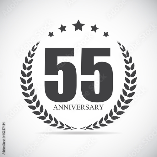 Template Logo 55 Years Anniversary Vector Illustration