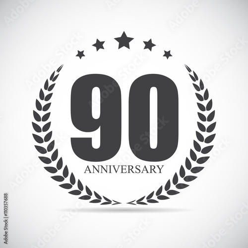 Template Logo 90 Years Anniversary Vector Illustration