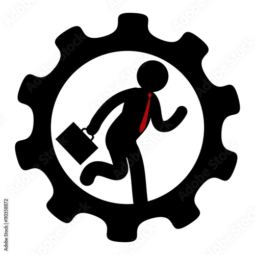 Zahnrad Hamsterrad Geschäftsmann // Vektor