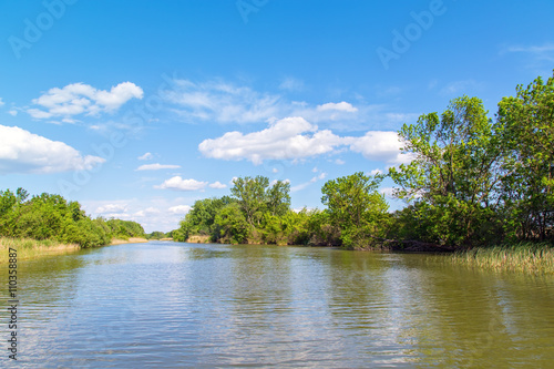 Beautiful Tisza lake in Hungary on a summer day