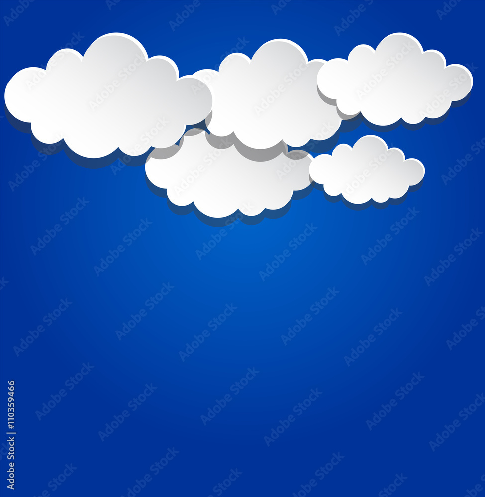 Paper clouds on blue background. Paper clouds on blue background.