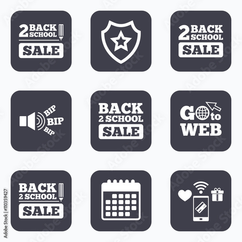Back to school icons. Studies after the holidays