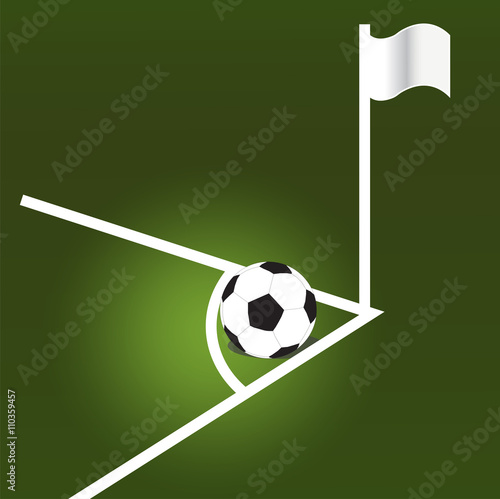 Footbal corner kick with flag