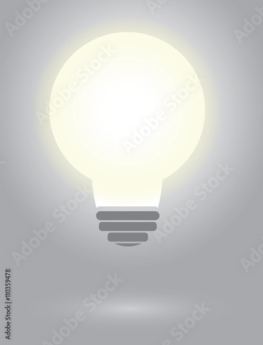 Clear shining lightbulb