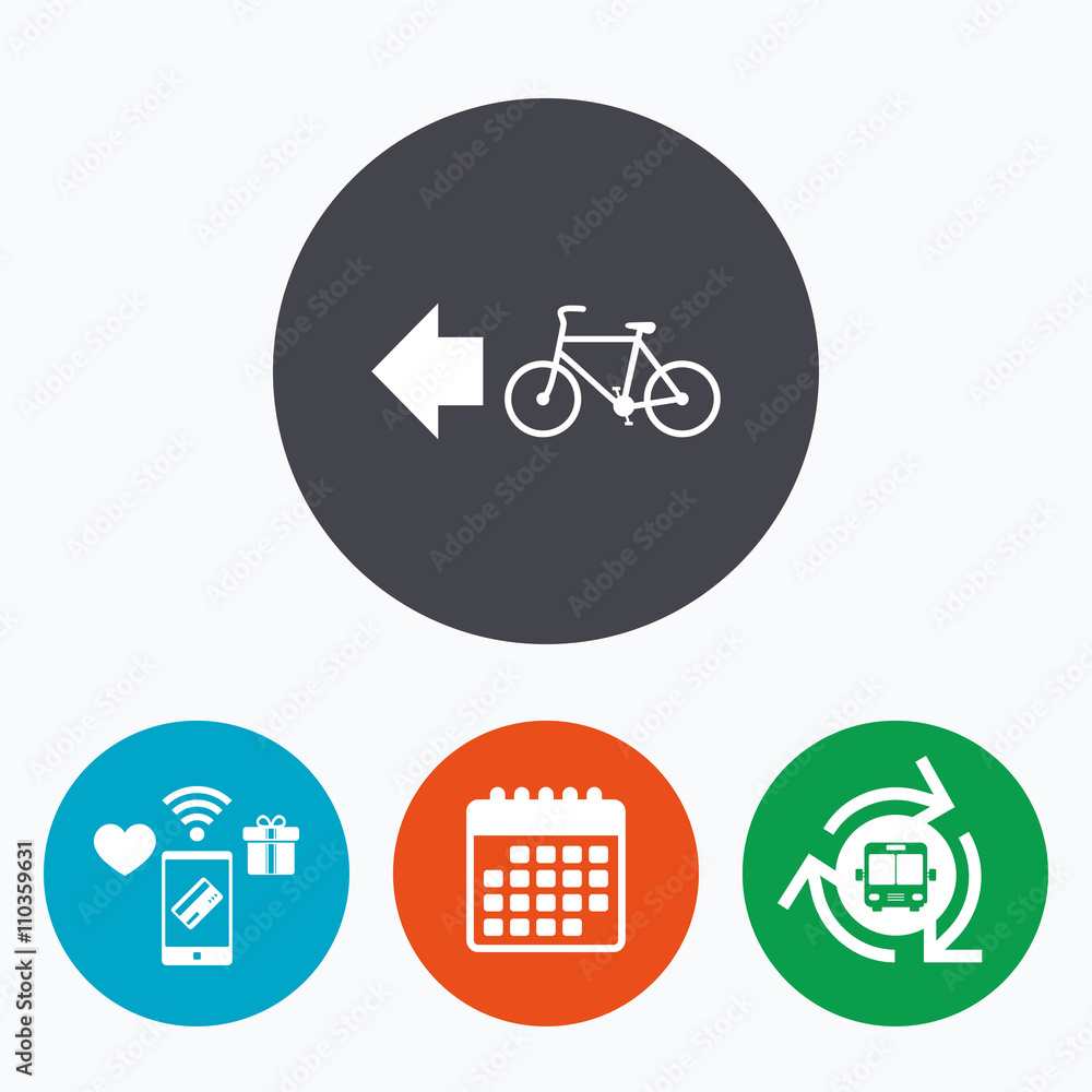 Bicycle path trail sign icon. Cycle path. Bicycle path trail sign icon. Cycle path.