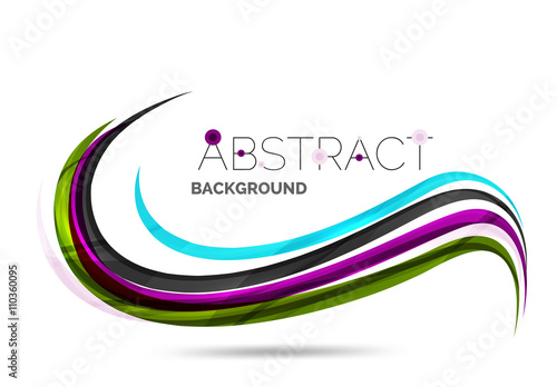 Colorful stripes wave composition, business template