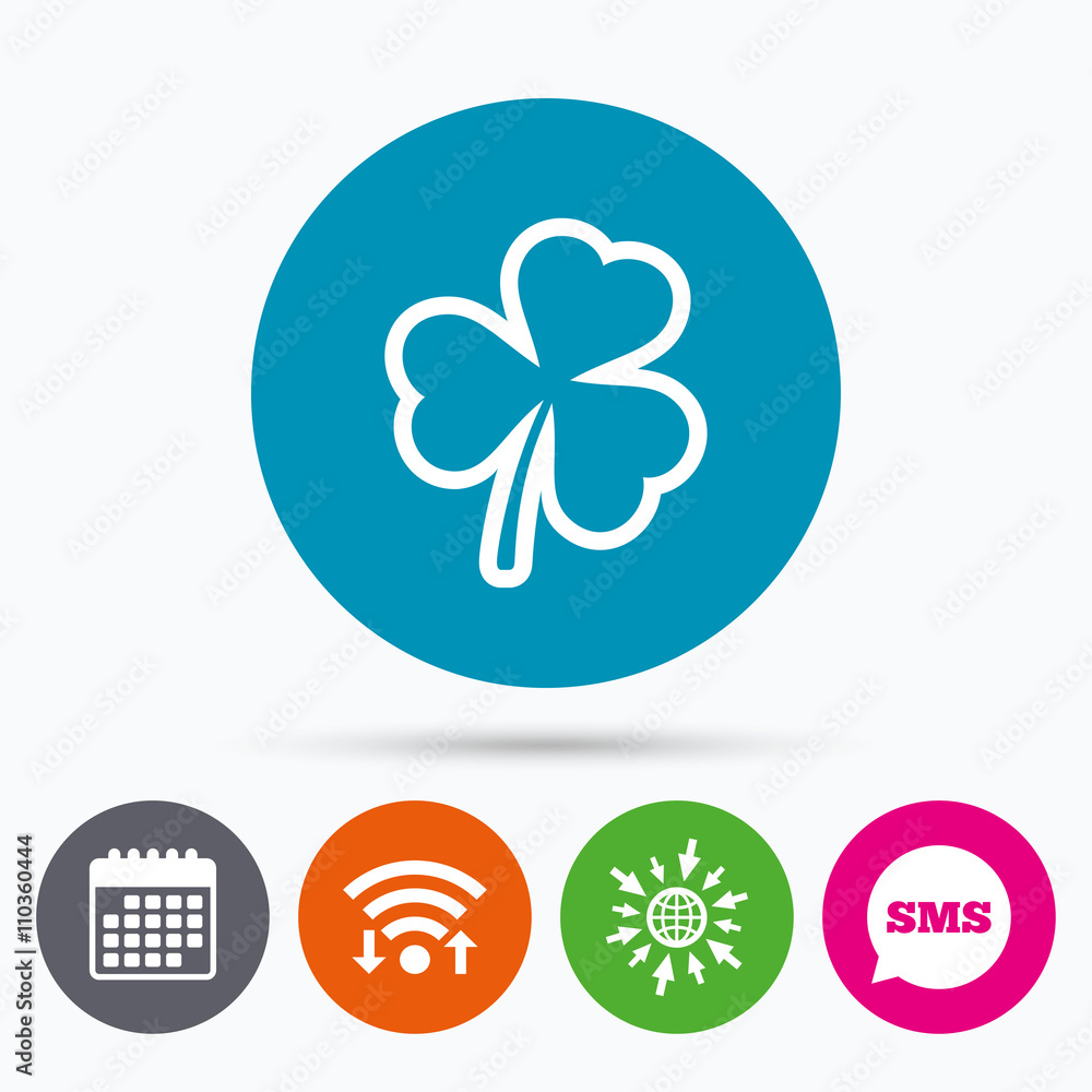 Clover with three leaves sign. St.Patrick symbol Clover with three leaves sign. St.Patrick symbol