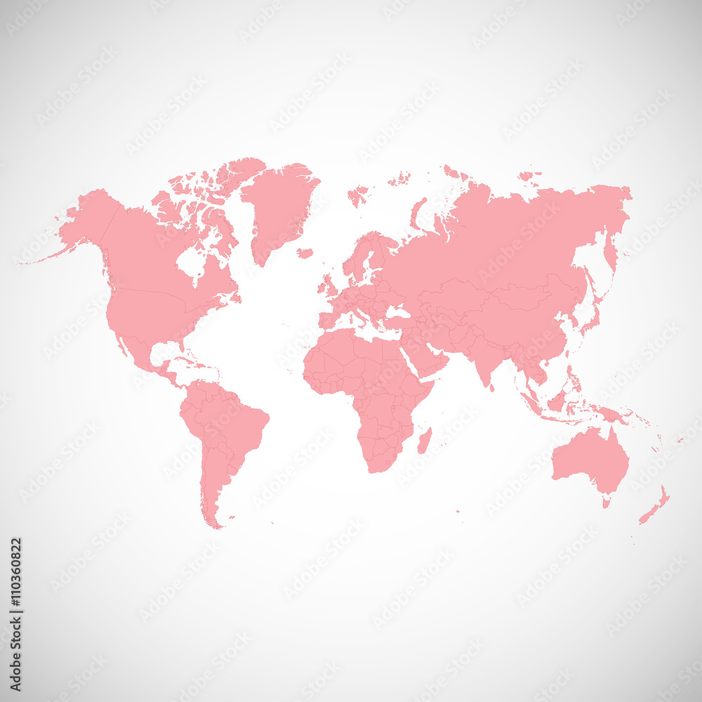 Obraz premium World map countries colorful. Vector illustration.