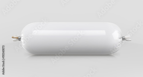 White polyethylene packaging for food, vector mockup