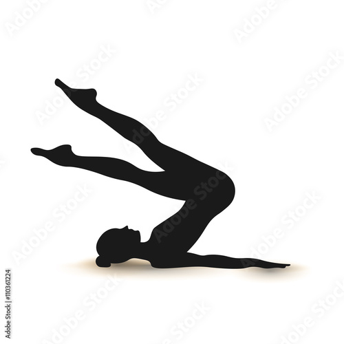 Yoga Positions. Silhouettes icon. Vector illustration