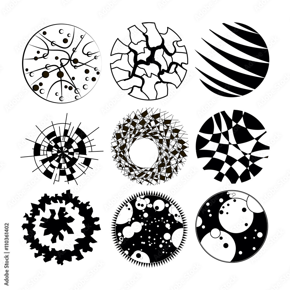 Set image of top view plants for drawing in landscape design Set image of top view plants for drawing in landscape design
