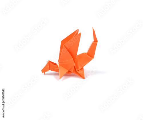 Origami orange dragon paper craft