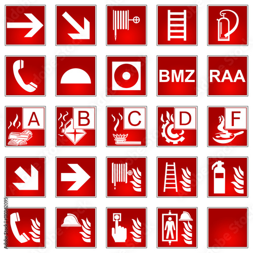 Set- Design Brandschutzzeichen Brandklassen 