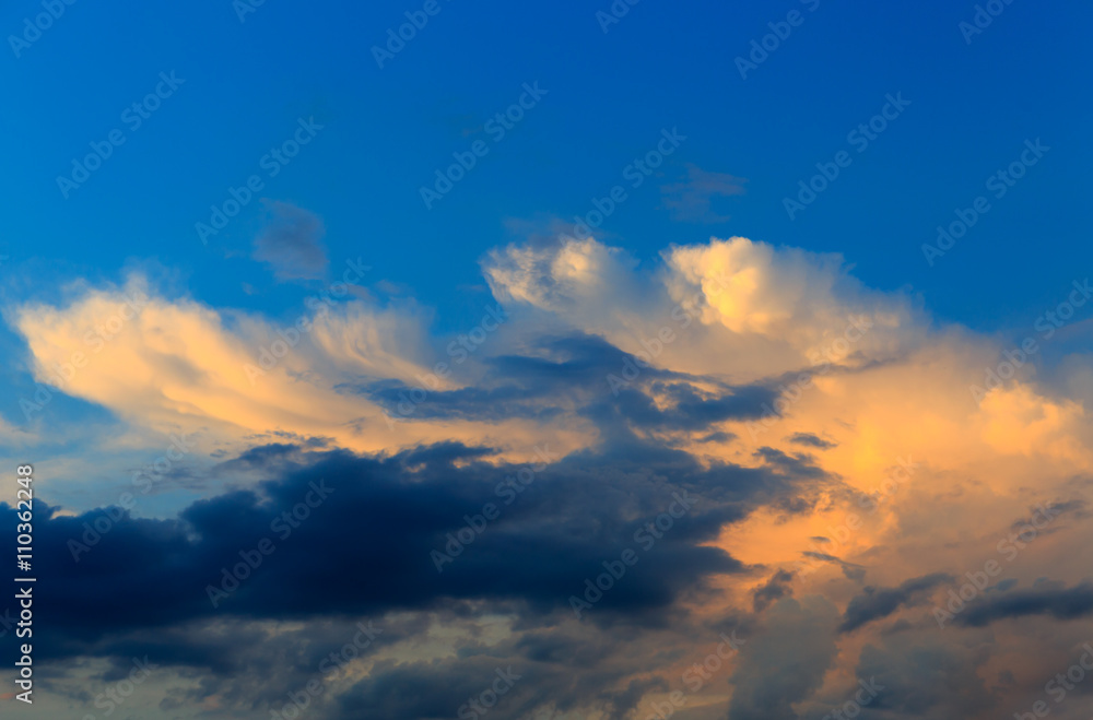 sky with evening clouds