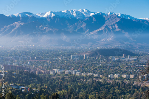 Cityscape of Santiago de Chile at Winter