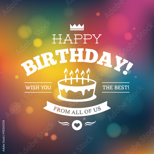 Bright colorful Birthday card design