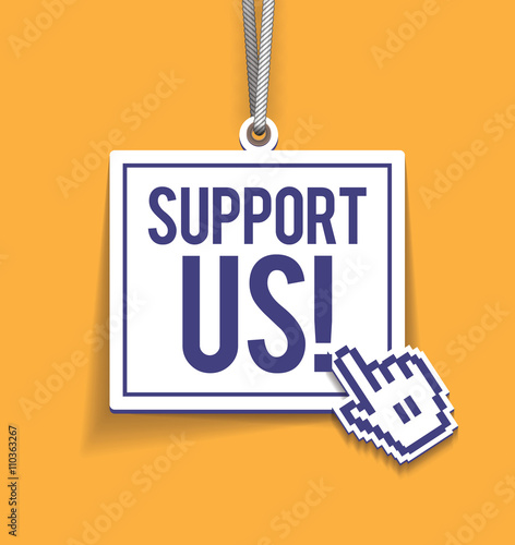 Support us! hanging sign, version 1.