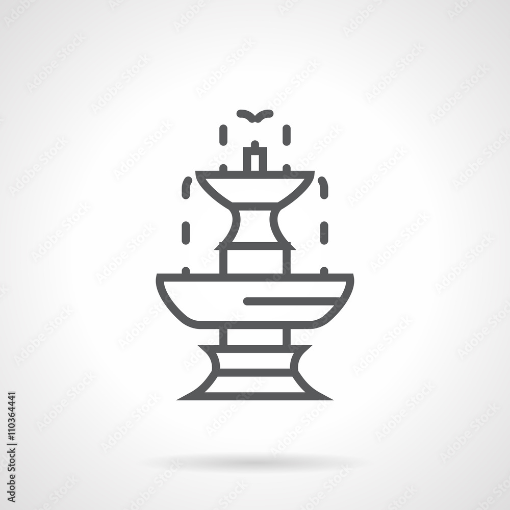 Classic fountain black line vector icon Classic fountain black line vector icon