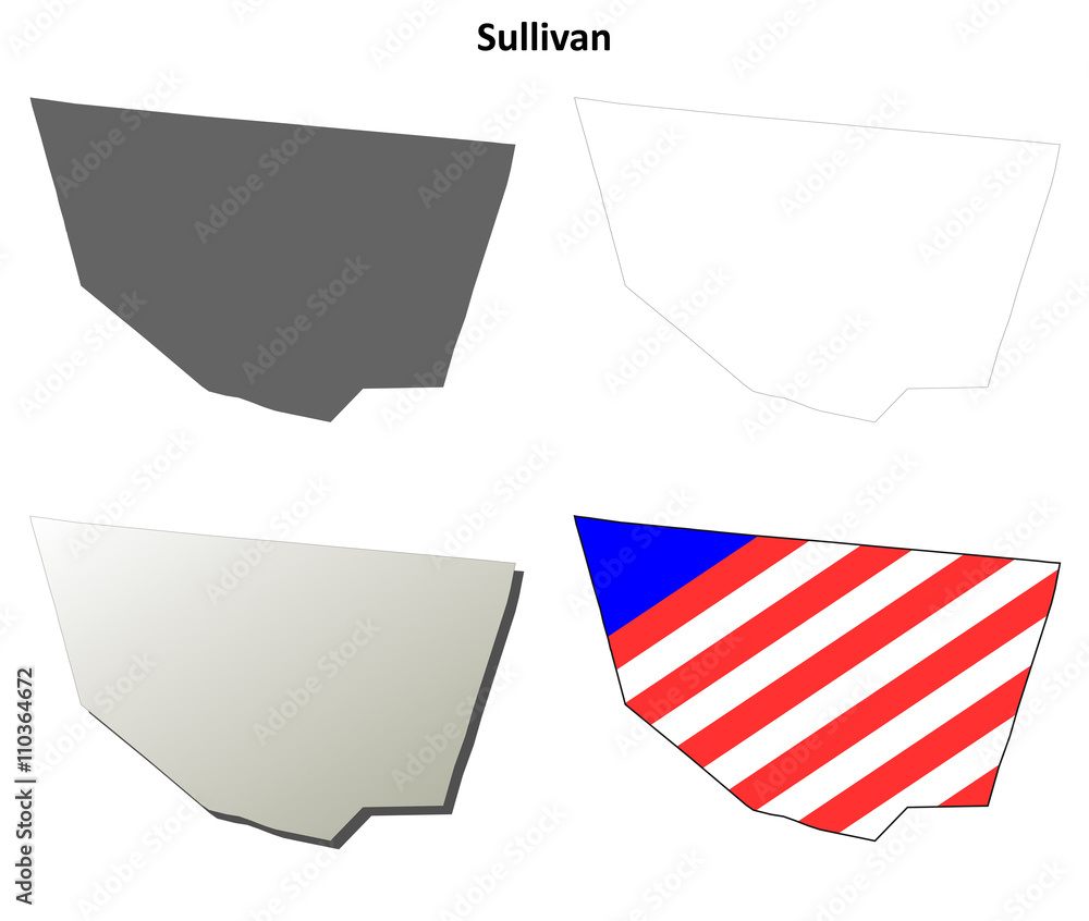 Sullivan County, Pennsylvania outline map set