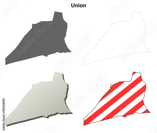 Union County, Pennsylvania outline map set