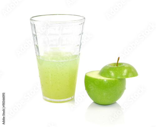 Green apple juice with splash