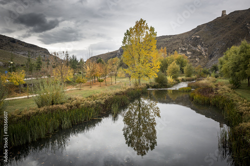 landscape of Ucero river in Autumn, Burgo de Osma, Soria, Spain