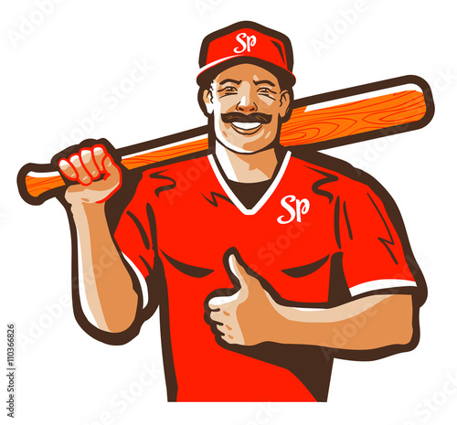 baseball vector logo. player or sport icon