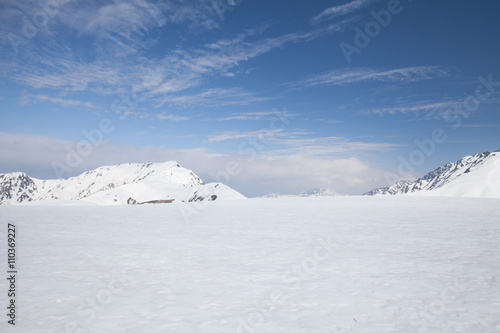 Snow mountain at Kurobe alpine in Japan