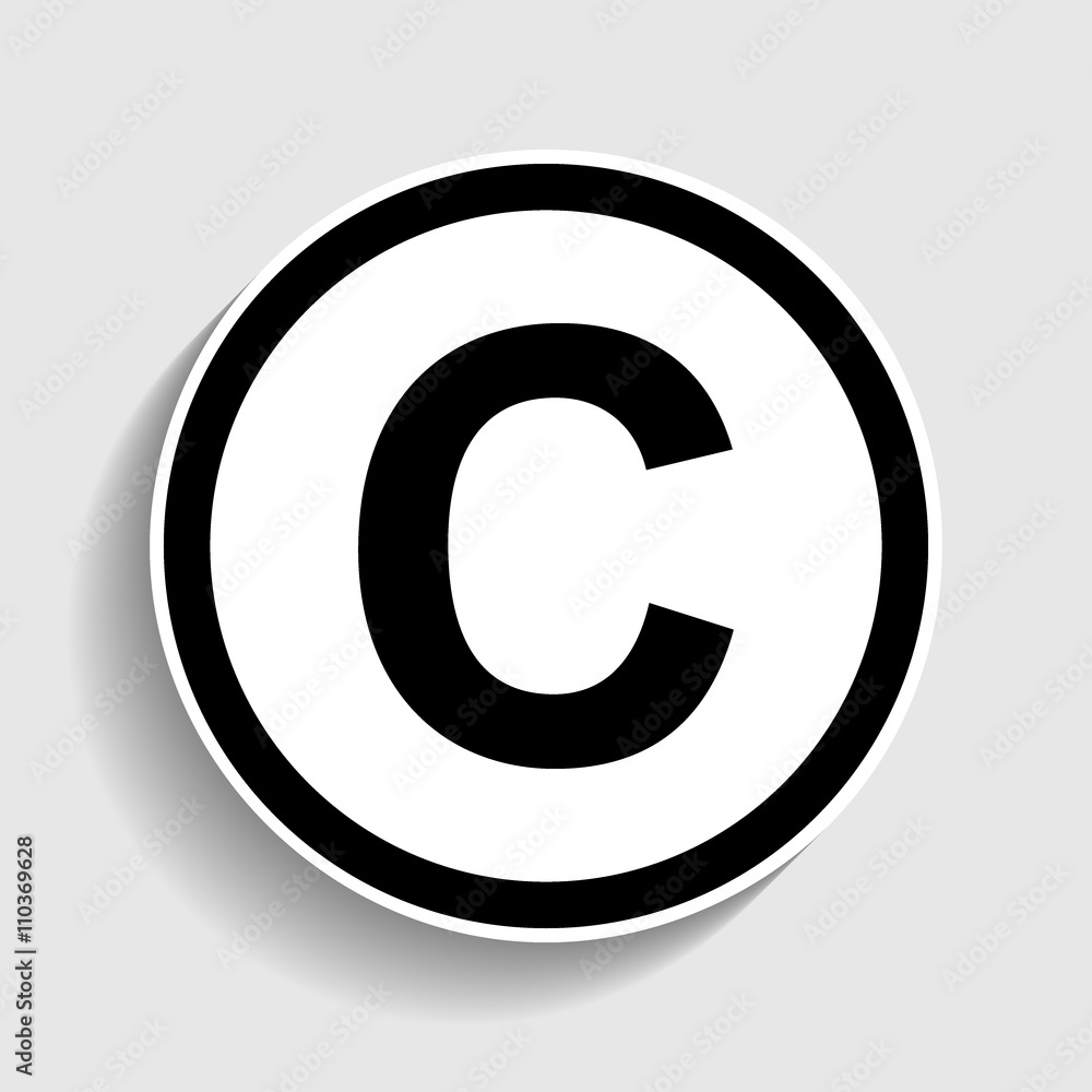 Copyright sign. Sticker style icon Copyright sign. Sticker style icon