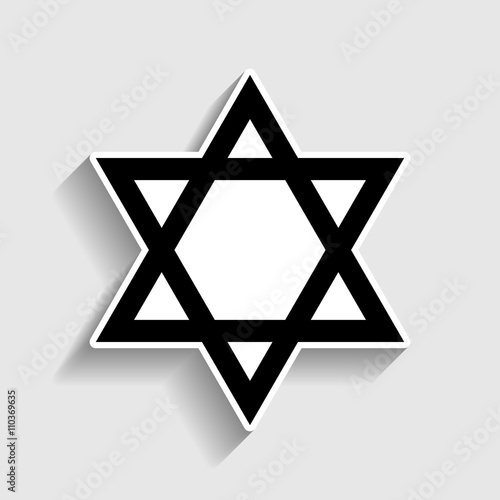 Star. Sticker style icon