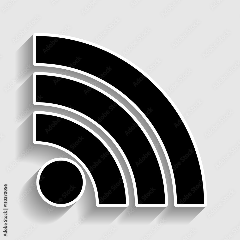 RSS sign. Sticker style icon RSS sign. Sticker style icon
