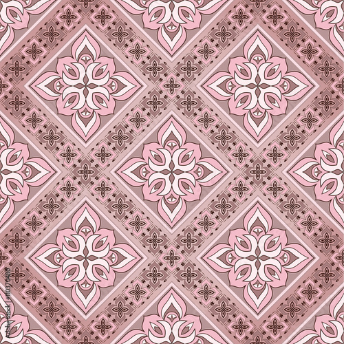 Decorative seamless pink brown texture on a dark pink.