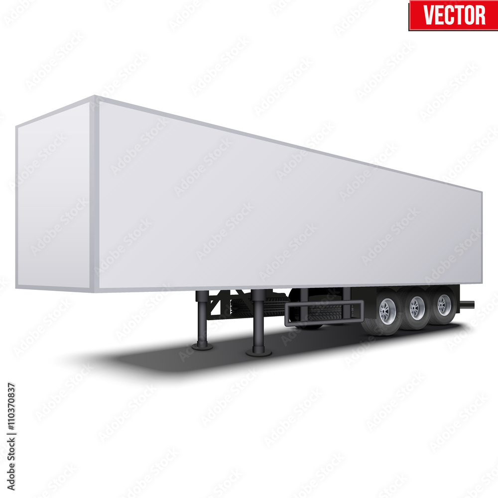 Blank white parked semi trailer Blank white parked semi trailer