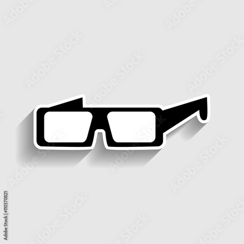 Glass sign. Sticker style icon